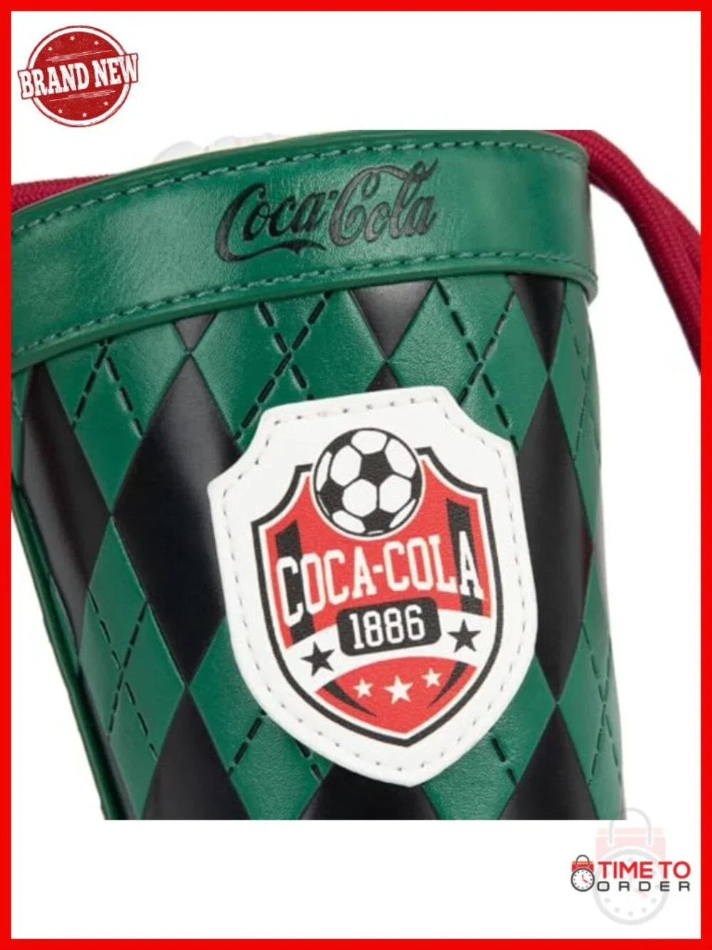 Mini Drawstring Bucket Crossbody Bag with Soccer Patch